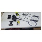 Badminton Net, 4 rackets, guide ropes & stakes