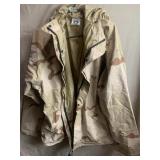 Desert camp rain jacket size large
