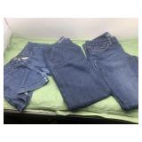 2 pair ladies jeans size 10 & 12, shorts size 8