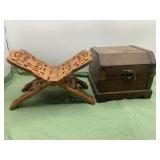 Wooden box and foldable stand