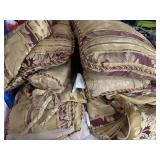 Bedding- throw pillows, comforter, sheets,