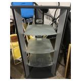 4 tier media shelving unit