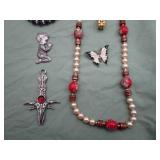 Misc. Jewelry Lot / Butterfly Pin / Bracelets /