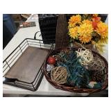 4 baskets with home decor
