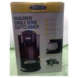 Dual dew single serve coffee maker in box