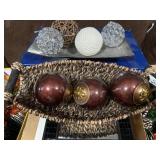 2 decorative trays with decorative pieces