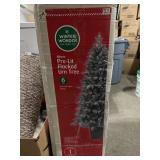 6 foot pre lot flocked urn tree