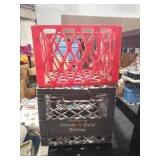 2 Plastic Crates / Black has one Cracked Handle