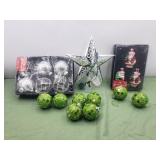 Glass Santa Ornaments / Glass Ball Ornaments /