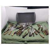 Knives, Wooden Handle, kitchen utensils, vintage