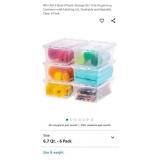 IRIS USA 6 Quart Plastic Storage Bin Tote