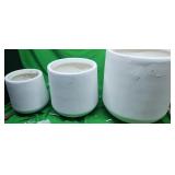 3 damaged planters, they all have cracks and