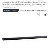 Monoprice SB-100 2.1-ch Soundbar - Black - 36
