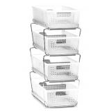 madesmart Set of 2 Stackable 2-Tier Plastic