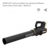 WORX 20V Turbine Cordless Two-Speed Leaf Blower