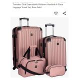 4-Piece Luggage Travel Set, Rose Gold, w/ 360ï¿½