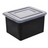 NEW Letter/Legal File Tote Box, Black/Clear