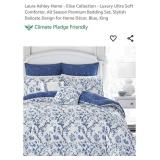 NEW King Size, 7 pc Bedding Set, Blue