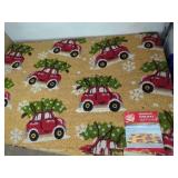 New Large Red Car with Christmas Tree Outdoor