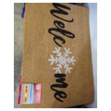 New Large Welcome Outdoor Coir Scraper Mat Rubber