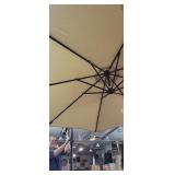 9ft LED Solar Offset Patio Umbrella, Biege