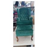 Forest Green chair and ottoman. This is a used