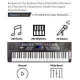 RockJam 61 Key Keyboard Piano Stand With Pitch