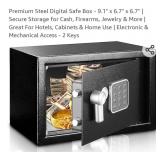 Premium Steel Digital Safe Box - 9.1" x 6.7" x