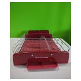 KitchenAid Red Dish Drainer. With Silverware