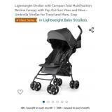 Summer 3Dlite ST Convenience Stroller, Black &