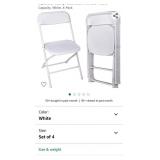 4ï¿½ Advantage White Poly Folding Chair - Dining