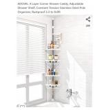 NEW 4 Layer Corner Shower Caddy, 3.3 to 9.8ft
