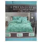 New 6 Pc Turquoise King Size Luxury Comforter Set