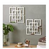 NEW 2 Pc Silver Mirrored Wall Decor, Silver