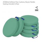 NEW 6 PC Floor Cushions, Round, Emerald
