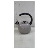 2Q Whistling Teakettle, Grey *used, has crack on