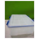 New Locking Lid Clear  Tote 19" L x 15" W x 6.5"