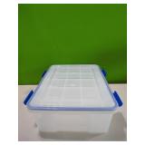 New Locking Lid Clear Tote 19" L x 15" W x 6.5" D