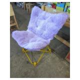 Purple Fur Folding Butterfly Chair
