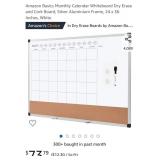 NEW 24" x 36" Whiteboard Dry Erase & Cork Board,