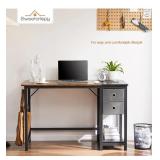 40" Computer Desk w/ 2 Drawers, Black *appears