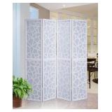 New 4 Panel Screen Room Divider, White Really