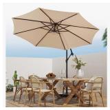 NEW 10FT Patio Offset Hanging Umbrella, Light
