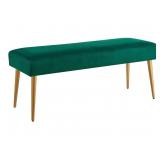NEW Upholstered Bench, 44" W, Emerlad *Assembly