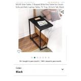 WLIVE Side Table, C Shaped Wide End Table for
