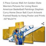New...Stephen  Curry 5 piece canvas wall art