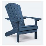 Navy Blue Modern Adirondack Chair with Cupholder.
