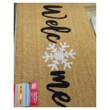 Large Heavy Welcome With Snowflake Outdoor Rubber