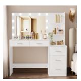 Black Vanity Desk w/ Lighted Mirror (picture