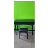 NEW IN BOX Desk & Stool, Black 16"D x 39.5" W x